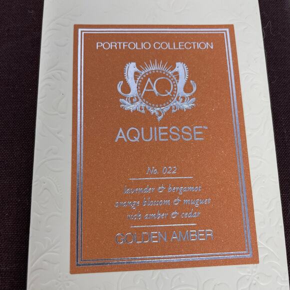 Aquiesse Portfolio Collection Golden Amber Soy Candle Discontinued RARE Gift Box - Picture 4 of 14
